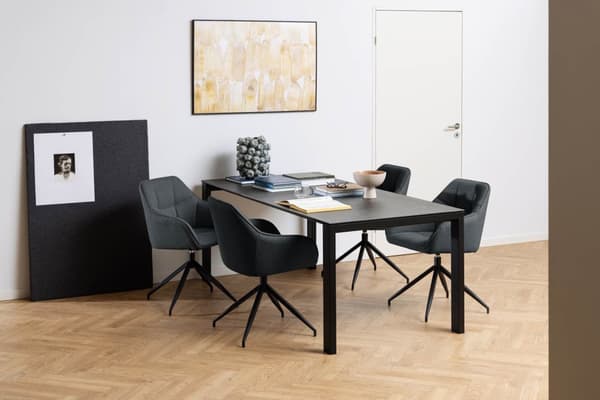 Brenda spisestuestol med armlæn, drejefunktion, grå.