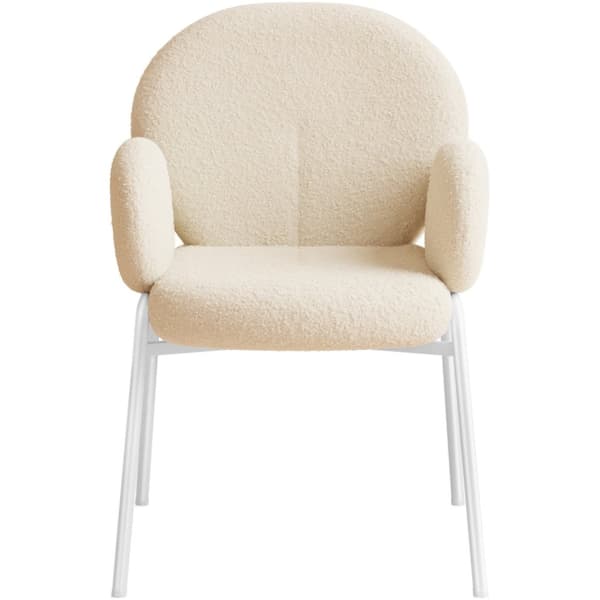 Stol Scandi polstret, Bouclé-stof - creme,pr. stk.