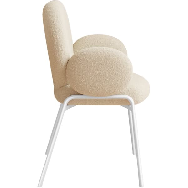 Stol Scandi polstret, Bouclé-stof - creme,pr. stk.