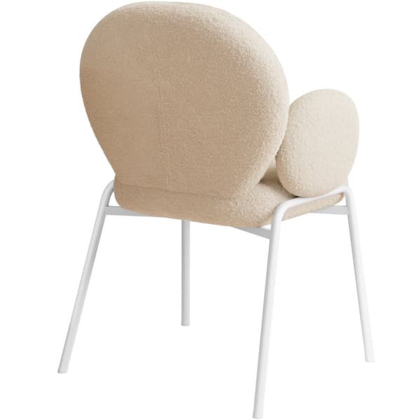 Stol Scandi polstret, Bouclé-stof - creme,pr. stk.