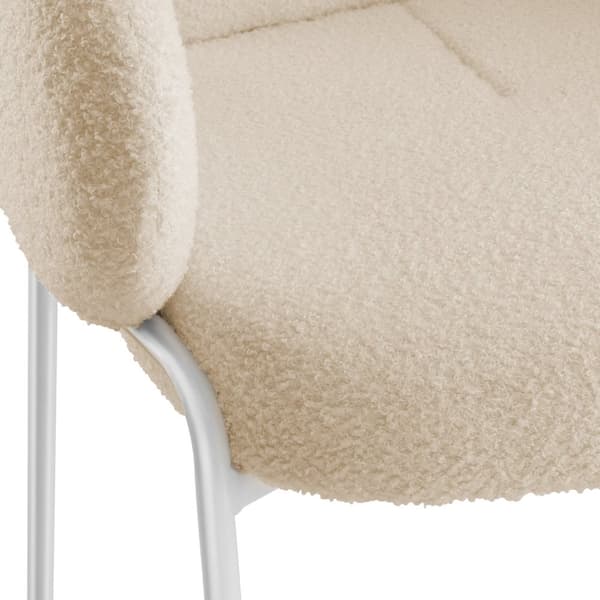 Stol Scandi polstret, Bouclé-stof - creme,pr. stk.