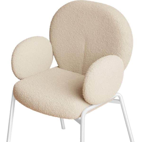 Stol Scandi polstret, Bouclé-stof - creme,pr. stk.