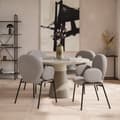 Miniatyrbild 8 av 11: Fåtölj Scandi med bouclétyg - ljusgrå, Uppsättning om 4