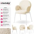 Miniatyrbillede 2 af 11: Stol Scandi polstret, Bouclé-stof - creme,Sæt med 6 stk.