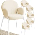 Miniatyrbillede 1 af 11: Stol Scandi polstret, Bouclé-stof - creme,Sæt med 6 stk.