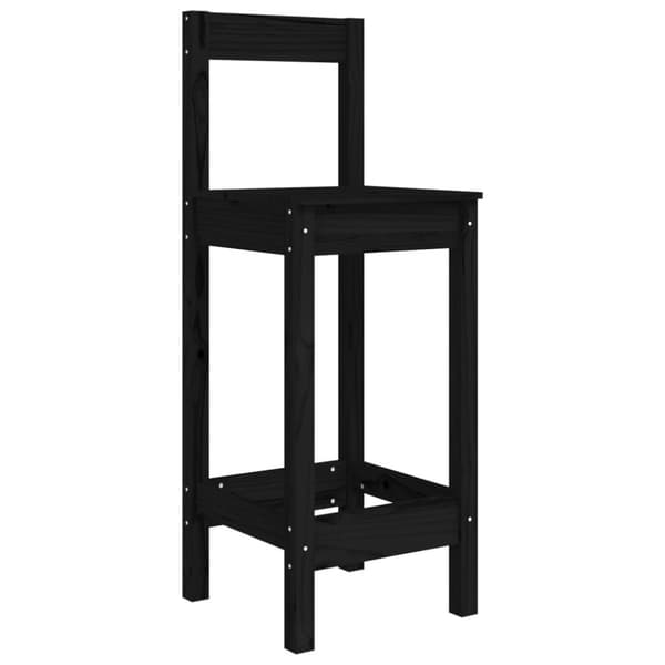 The Living Store Baarituolit 2 kpl musta 40x41,5x112 cm täysi mänty -  Keittiön & ruokapöydän tuolit