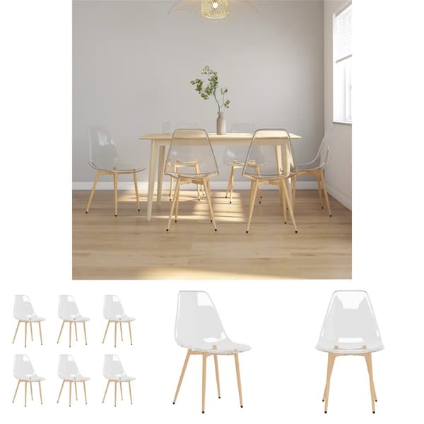 The Living Store Ruokatuolit 6 kpl läpinäkyvä PET -  Keittiön & ruokapöydän tuolit