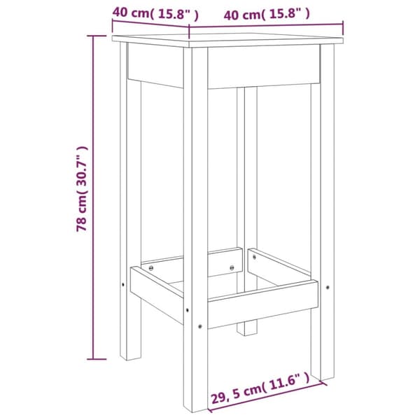 The Living Store Barstolar 2 st 40x40x78 cm massivt mangoträ -  Matstolar & Köksstolar