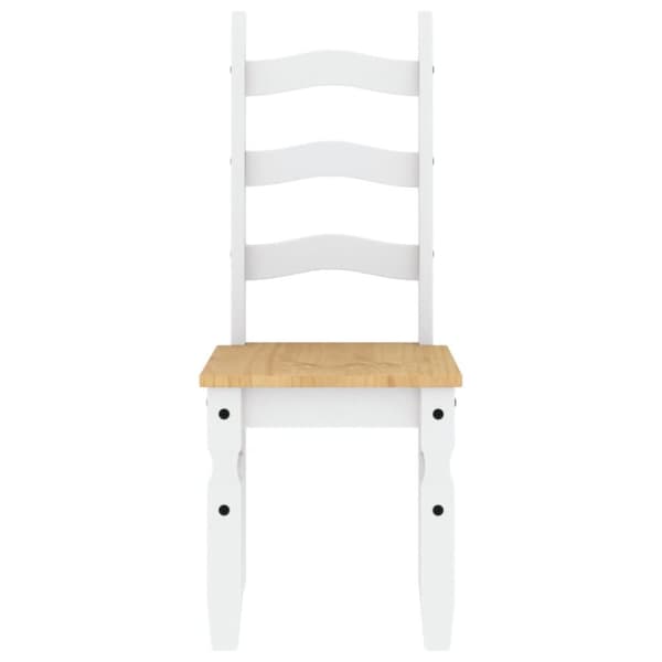 The Living Store spisebordsstole 2 stk. Corona 42x47x107 cm massivt fyr hvid -  Spisebordsstole