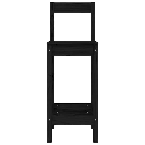 Baarituolit 2 kpl musta 40x41,5x112 cm täysi mänty - Baarituoli - Baarituolit - Home & Living