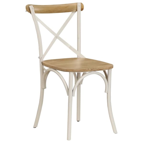 Matstolar 2 st kors vit massivt mangoträ - Matstol - Matstolar - Home & Living