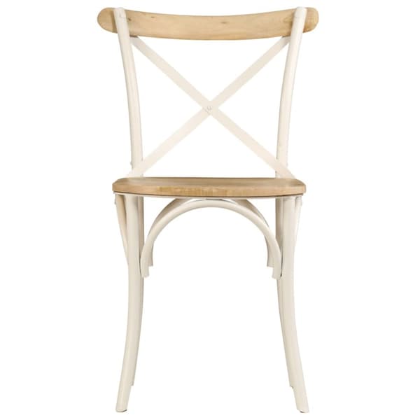 Matstolar 2 st kors vit massivt mangoträ - Matstol - Matstolar - Home & Living