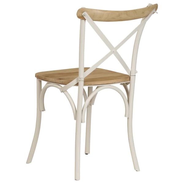 Matstolar 2 st kors vit massivt mangoträ - Matstol - Matstolar - Home & Living