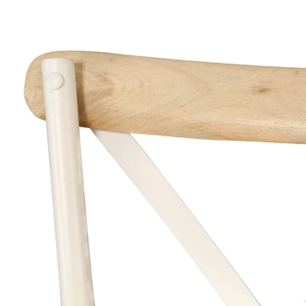 Matstolar 2 st kors vit massivt mangoträ - Matstol - Matstolar - Home & Living
