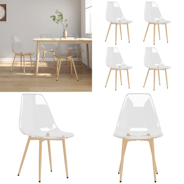 Ruokatuolit 4 kpl läpinäkyvä PET - Ruokatuoli - Ruokatuolit - Home & Living