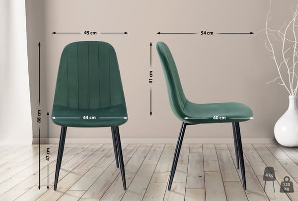 CLP Set med 4 Baxter matstolar i sammet