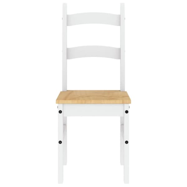 Matstolar 2 st vit 40x46x99 cm massiv furu