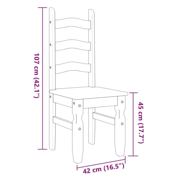 Ruokatuolit 2 kpl Corona 42x47x107 cm täysi mänty
