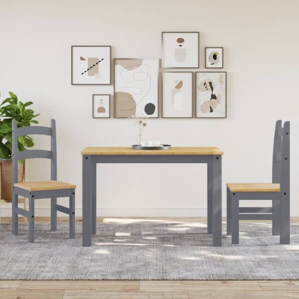 Ruokatuolit 2 kpl harmaa 40x46x99 cm täysi mänty