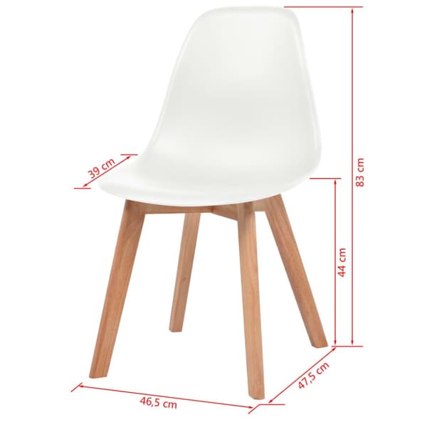 spisebordsstole 6 stk. plastik hvid