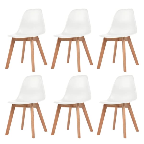 spisebordsstole 6 stk. plastik hvid
