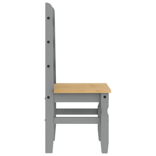 Ruokatuolit 2 kpl Corona harmaa 42x47x107 cm täysi mänty