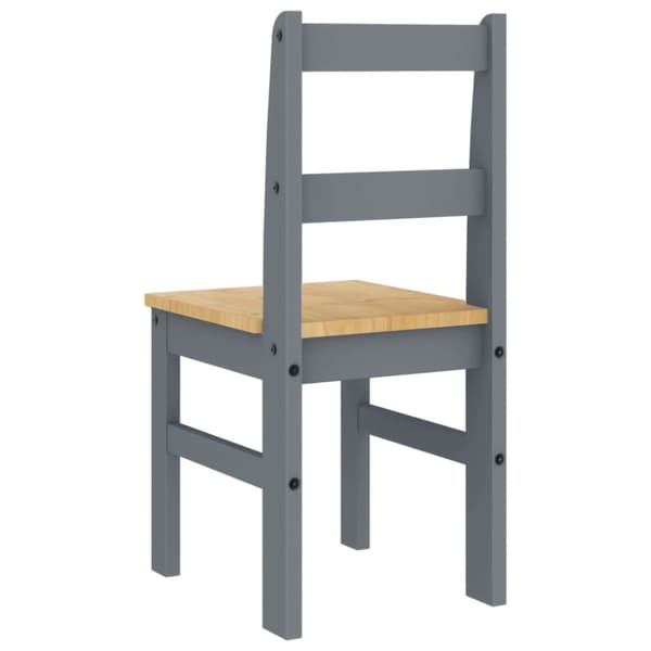 Ruokatuolit 2 kpl Panama harmaa 40x46x90 cm täysi mänty