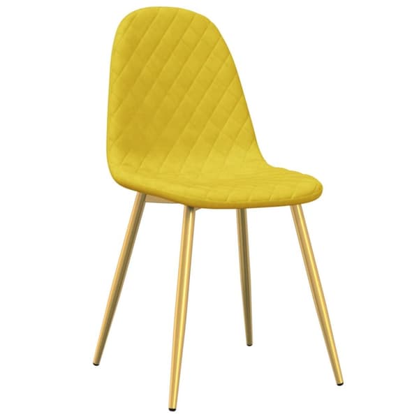spisebordsstole 6 stk. velour sennepsgul