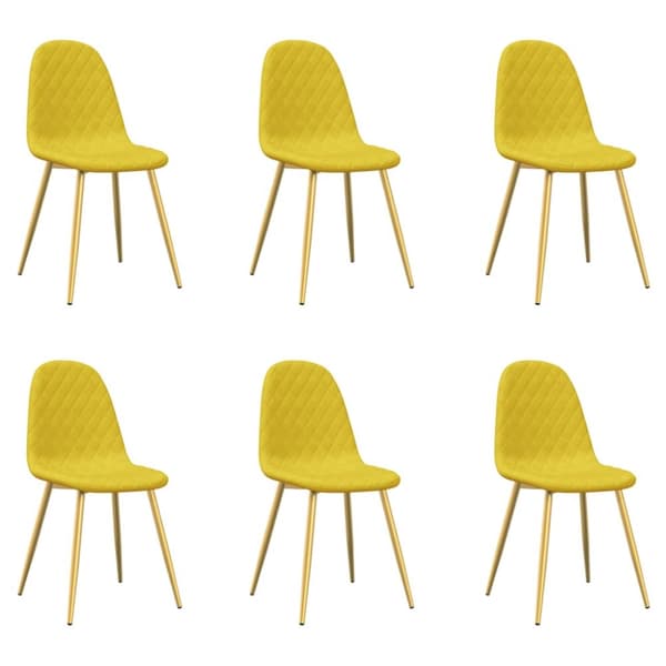 spisebordsstole 6 stk. velour sennepsgul