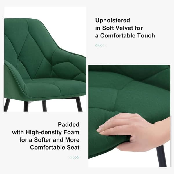 Rootz Velvet Dining Chair - Elegant Stol - Bekväma sittplatser - Lyxig sammet, Ergonomisk design, Robust metallram - 56cm x 83,5cm x 53cm