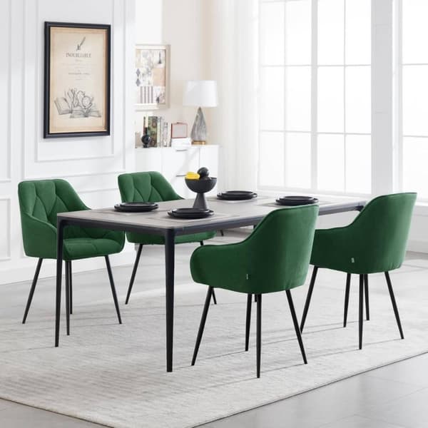 Rootz Velvet Dining Chair - Elegant Stol - Bekväma sittplatser - Lyxig sammet, Ergonomisk design, Robust metallram - 56cm x 83,5cm x 53cm