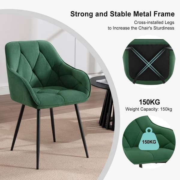 Rootz Velvet Dining Chair - Elegant stol - Bekväm sittplats - Lyxig känsla - Robust konstruktion - Ergonomisk design - 56cm x 83,5cm x 53cm