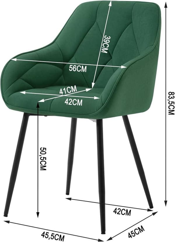 Rootz Velvet -ruokailutuoli - Tyylikäs tuoli - Mukava istuvuus - Pehmeä, kestävä, ergonominen muotoilu - Metallirunko - 56 cm x 83,5 cm x 53 cm