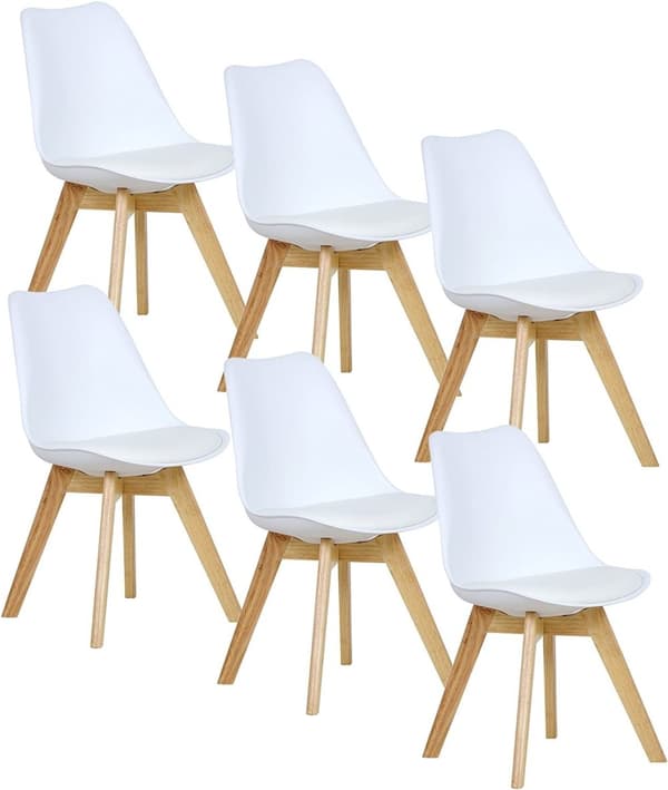 Rootz Scandinavian Style -ruokailutuoli - Comfort-tuoli - Tyylikäs istuin - Tiheä vaahto - Massiivipuujalat - Liukumattomat matot - 48 cm x 42 cm x 82