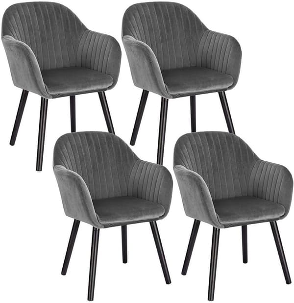 Rootz 4 ruokapöydän tuolin setti - Velvet-tuolit - Mukavat istuimet - Helppo koota, kestävä, ergonominen muotoilu - 81 cm x 40 cm x 40 cm