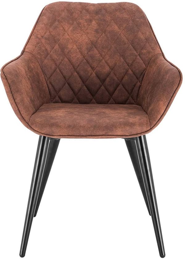 Rootz Sæt med 4 polstrede spisestuestole - Lænestole - Stofstole - Komfortable & Ergonomiske - Holdbar og stabil - Justerbare skridsikre fødder - 41cm