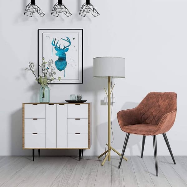 Rootz Sæt med 2 polstrede spisestuestole - Lænestole - Stofstole - Superkomfortable - Holdbar konstruktion - Justerbare fødder - 84cm x 41cm x 45cm