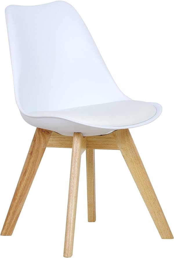 Rootz sæt med 2 spisestuestole - Køkkenstole - Komfortable siddepladser - Højdensitetsskum - Massive træben - Gulvbeskyttelse - 48cm x 42cm x 82cm