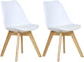 Miniatyrbillede 1 af 8: Rootz sæt med 2 spisestuestole - Køkkenstole - Komfortable siddepladser - Højdensitetsskum - Massive træben - Gulvbeskyttelse - 48cm x 42cm x 82cm