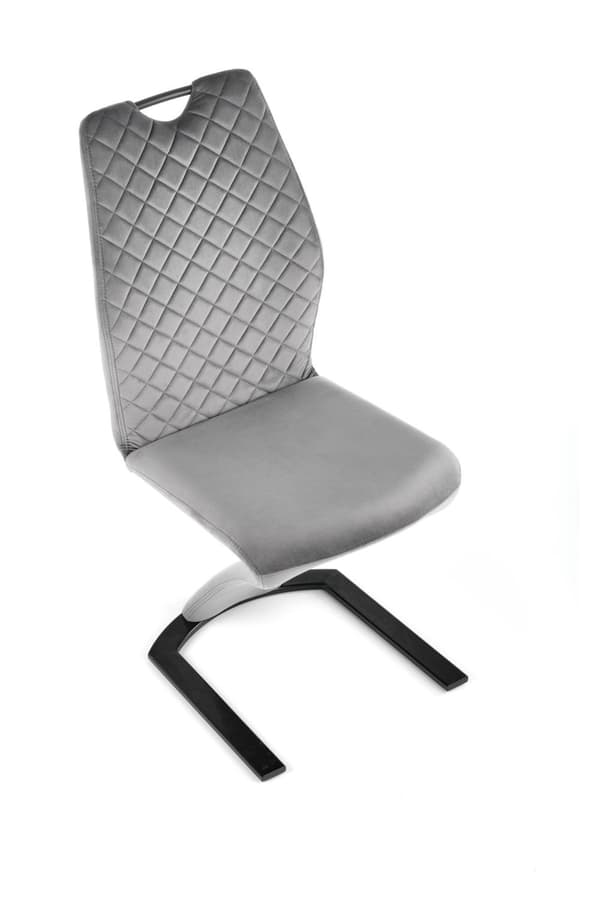 Spisestol - fløjl stof - 46x102x61 cm - grå