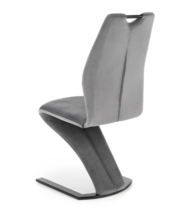 Spisestol - fløjl stof - 46x102x61 cm - grå