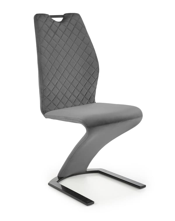 Spisestol - fløjl stof - 46x102x61 cm - grå