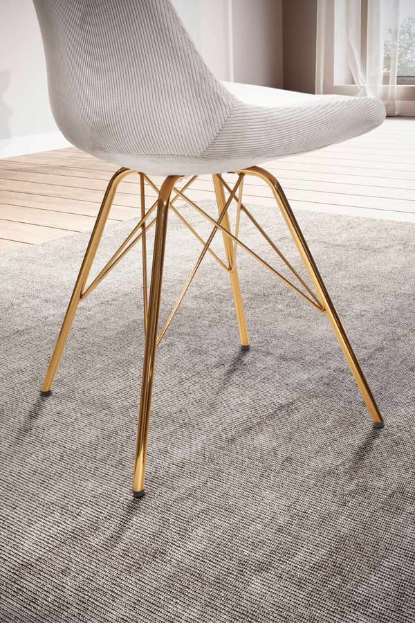 Rootz-ruokailutuolisarja 2 kpl - Skandinaaviset keittiön tuolit - Beiget kangastuolit - Mukavat ja kestävät - Nautamattomat jalat - 48 cm x 58 cm x 85