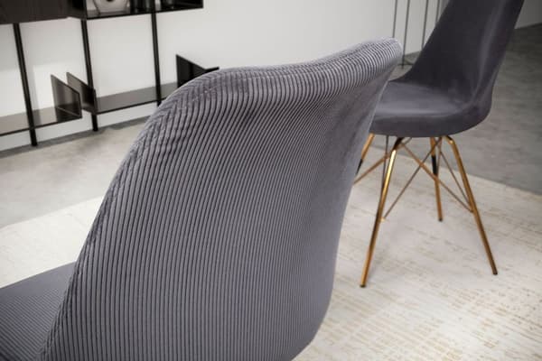 Rootz ruokasalin tuolisarja 2 kpl - Antrasiittikankaiset tuolit - Skandinaaviset keittiön tuolit - Mukavat ja kestävät - Nautamattomat jalat - 48cm x