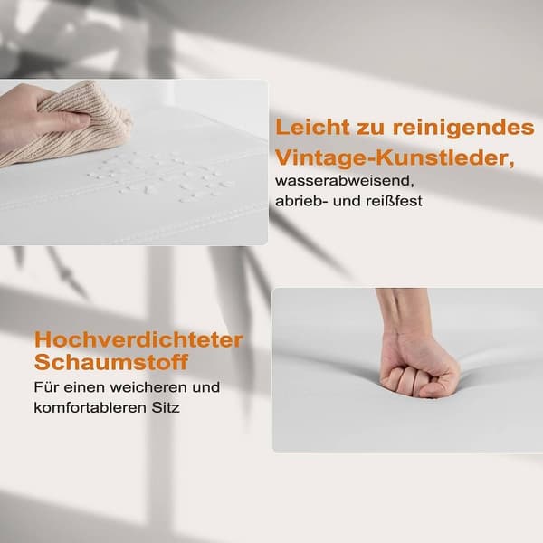 Rootz matsalsstolar Set om 4 - Gungstol - Höga ryggstolar - Vitt konstläder - Ergonomiskt och stabilt - Golvskydd - 41cm x 100cm x 55,5cm