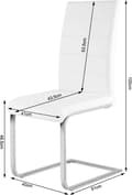 Miniatyrbild 3 av 9: Rootz matsalsstolar Set med 2 - Gungstol - Stolar med högt ryggstöd - Vitt konstläder - Stabilt, ergonomiskt, golvvänligt - 41 cm x 100 cm x 55,5 cm
