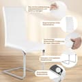 Miniatyrbild 5 av 9: Rootz matsalsstolar Set med 2 - Gungstol - Stolar med högt ryggstöd - Vitt konstläder - Stabilt, ergonomiskt, golvvänligt - 41 cm x 100 cm x 55,5 cm