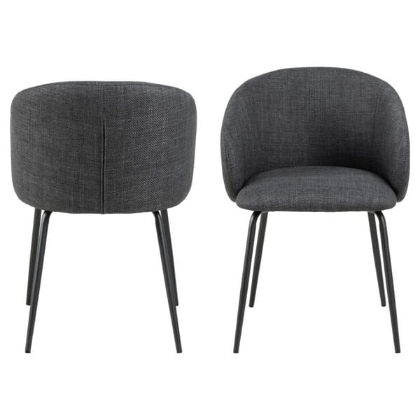 2 x  Eleanor spisestuestol med armlæn grå.