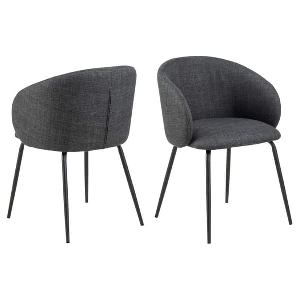 2 x Eleanor spisestuestol med armlæn grå.