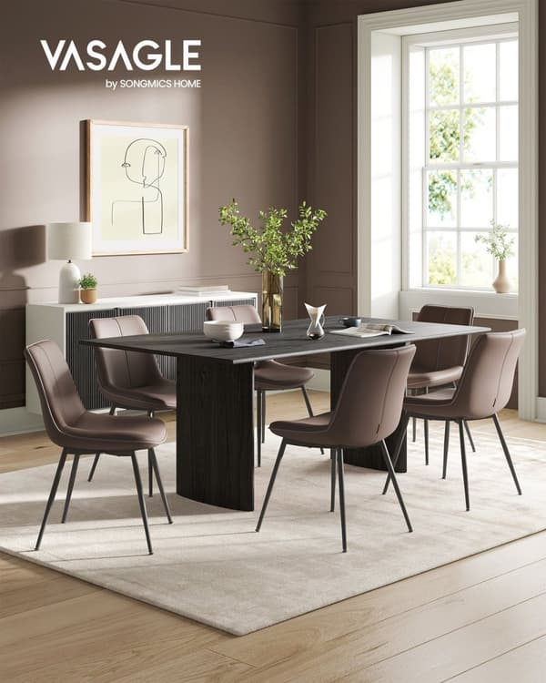 Rootz Maroon Matstol - Köksstol - Stoppad stol - Plywood Stålskum PU - Bekväma sittplatser - Snygg design - Enkel montering - 56cm x 50cm x 81cm
